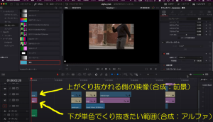 『ダビンチリゾルブ（DaVinci Resolve）』のアルファマット